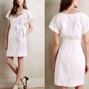 Anthropologie HD In Paris White Dress With Pockets, Size 2
